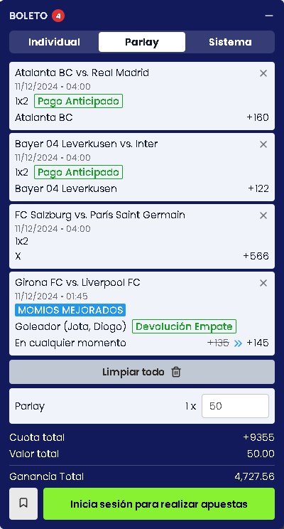 Apuestas Combinadas (Parlays)